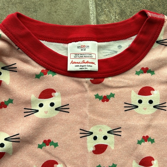 Hanna Andersson Christmas kitty pajamas size 150 (us 12) - Picture 3 of 4
